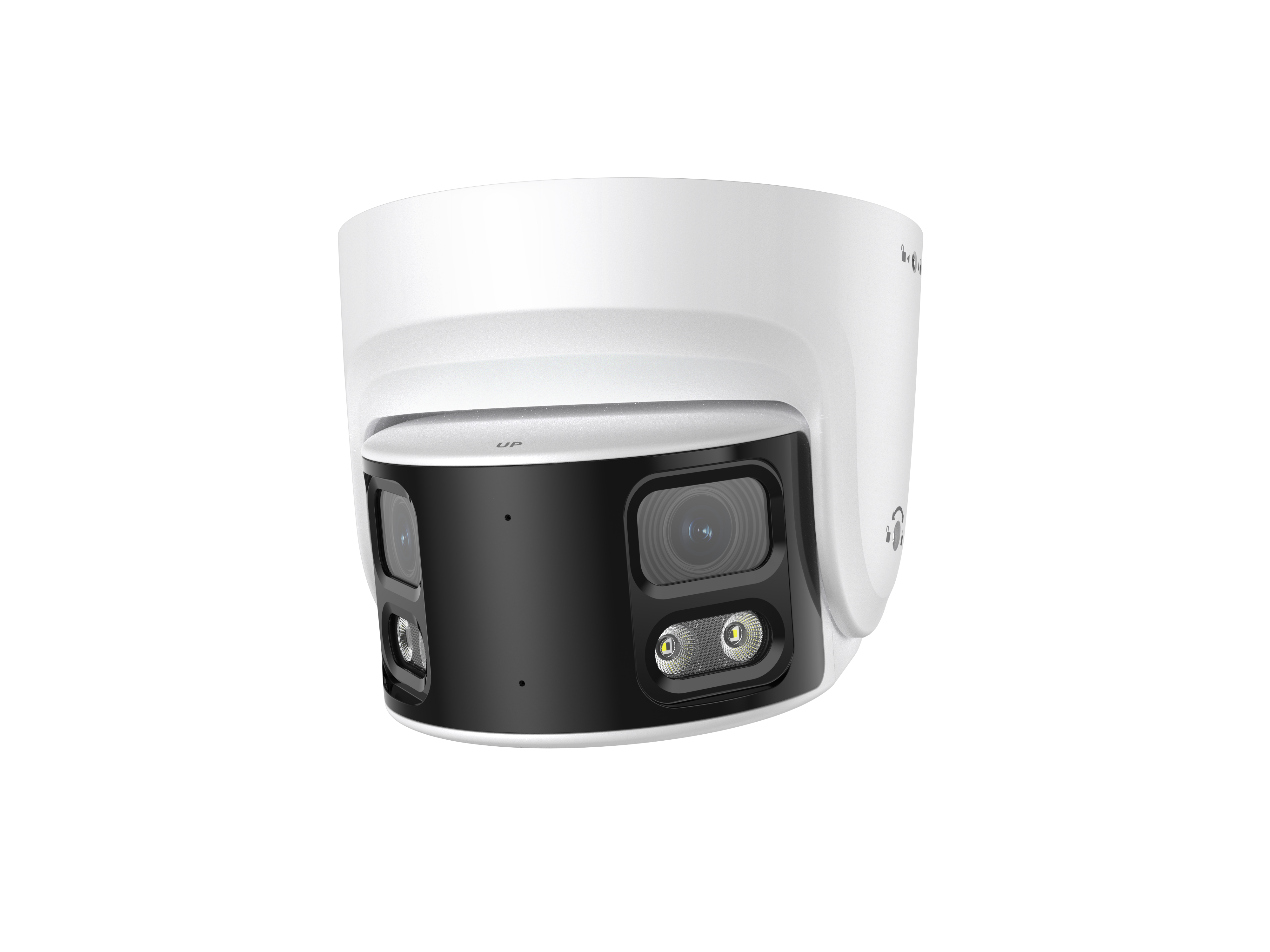 L-Series 4K Wide Angle 226° FOV Panoramic NDAA Compliant Weatherproof Turret IP Security Camera with 24/7 Color, Active Deterrence, AI-Powered Smart Events, IR Lights, Built-in Mic (L8T-WIDE)