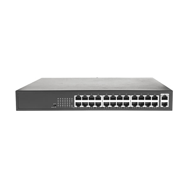 Private Labeled 24 Port PoE+ Switch with Two Gigabit Uplink Ports for IP Security Cameras (IPS-24P2G-EXAF)