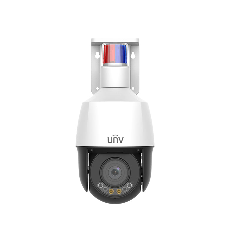 UNV 5MP Tri-Guard NDAA-Compliant Mini PTZ Dome IP Security Camera Dual-light with Active Deterrence, Deep Learning AI, 24/7 Color Illumination, 5X Zoom Lens, and Autotracking (IPC6325LFW-AX5C-VG)