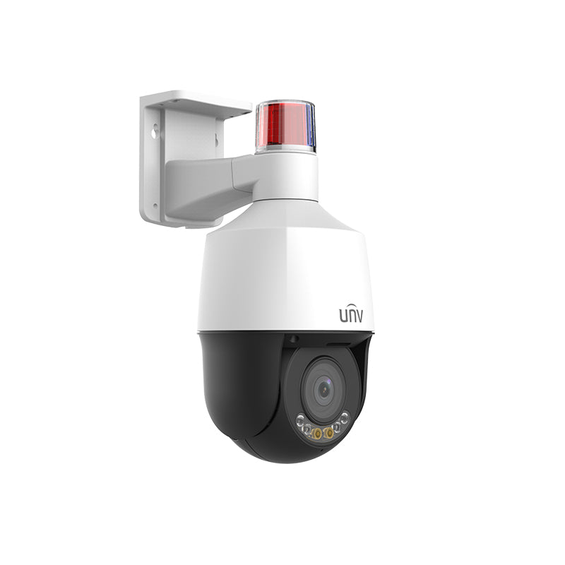 UNV 5MP Tri-Guard NDAA-Compliant Mini PTZ Dome IP Security Camera Dual-light with Active Deterrence, Deep Learning AI, 24/7 Color Illumination, 5X Zoom Lens, and Autotracking (IPC6325LFW-AX5C-VG)