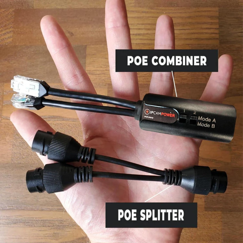 IPCamPower POE Combiner & Splitter for Running Two IP Cameras on One ...