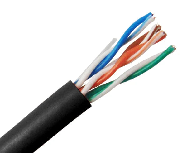 CAT5E Bulk Cable - (U/UTP) CMR, 24AWG 8/C Solid BC, (ETL), 1000' Pull Box - Black