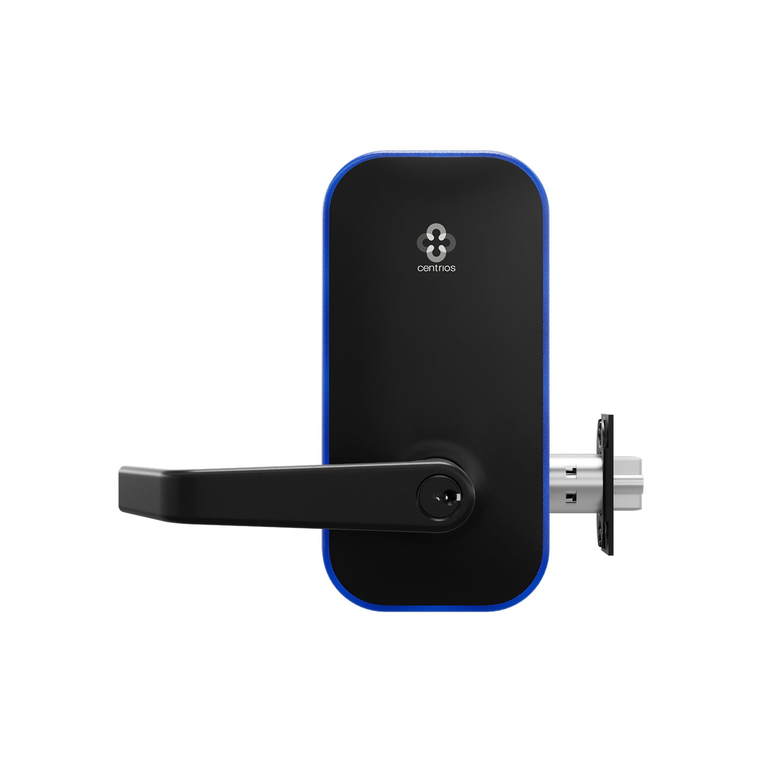 Centrios Commercial Bluetooth Smart Cylindrical Lock with Augusta Lever, Card & Fob Access, Grade 1 Fire Rated (CEB100-AU-BSP-PARA-CE-234S-497-KR)