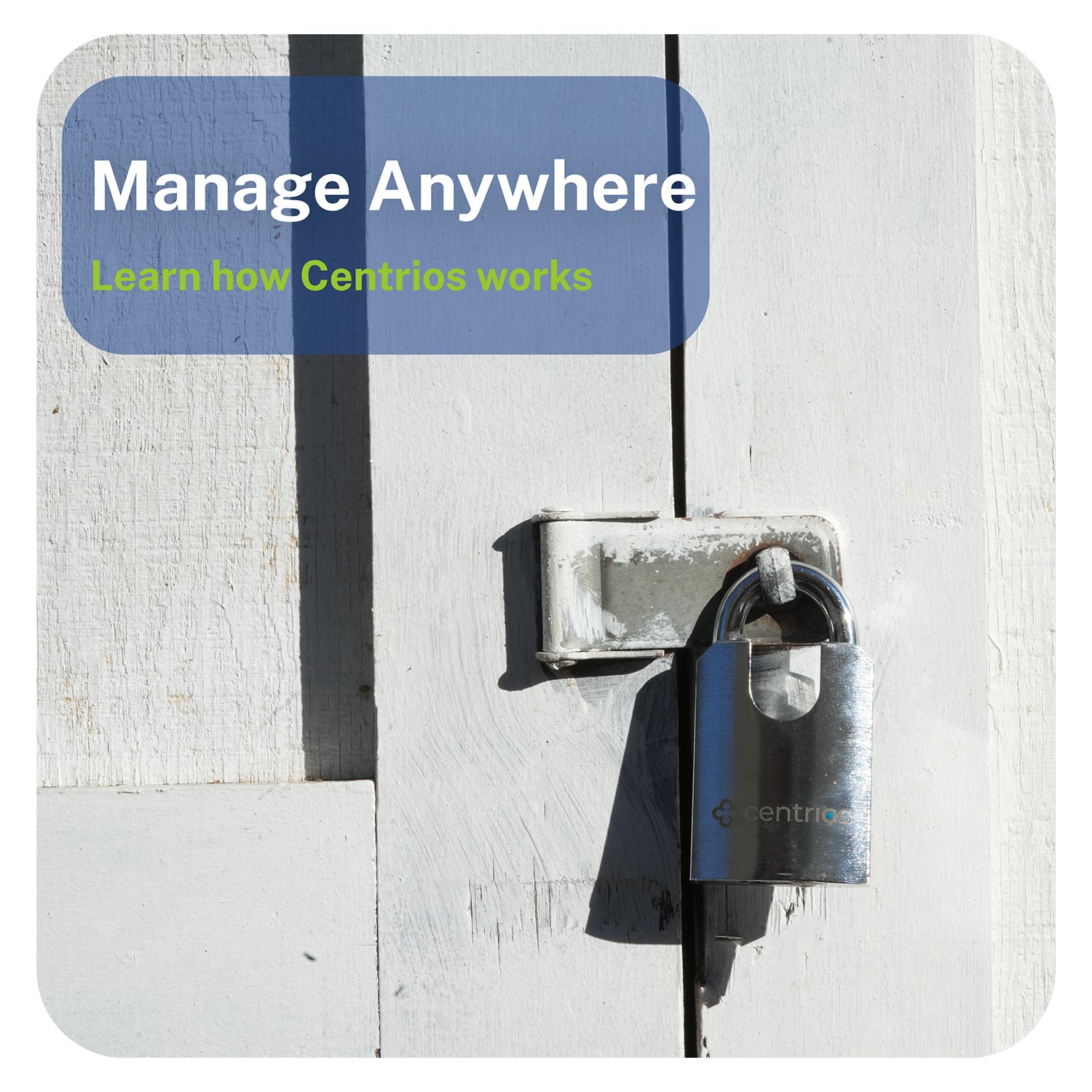 Centrios Bluetooth Smart Padlock with Mobile App Access, IP67 Weatherproof Solid Brass Lock (CEP200-626)