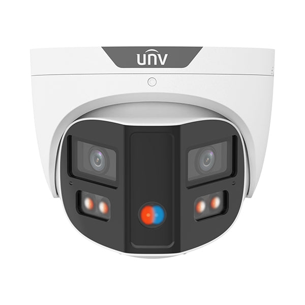 4K Wide Angle 180° FOV NDAA Compliant Weatherproof ColorHunter Tri-Guard 2.0 OmniView Series Fixed Turret IP Security Camera with Active Deterrence, 24/7 Color, Deep Learning AI Smart Events, Dual Mics (IPC3K28SE-ADF28KMC-DL-I0)