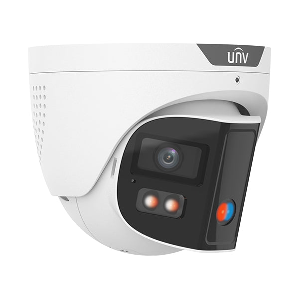 4K Wide Angle 180° FOV NDAA Compliant Weatherproof ColorHunter Tri-Guard 2.0 OmniView Series Fixed Turret IP Security Camera with Active Deterrence, 24/7 Color, Deep Learning AI Smart Events, Dual Mics (IPC3K28SE-ADF28KMC-DL-I0)