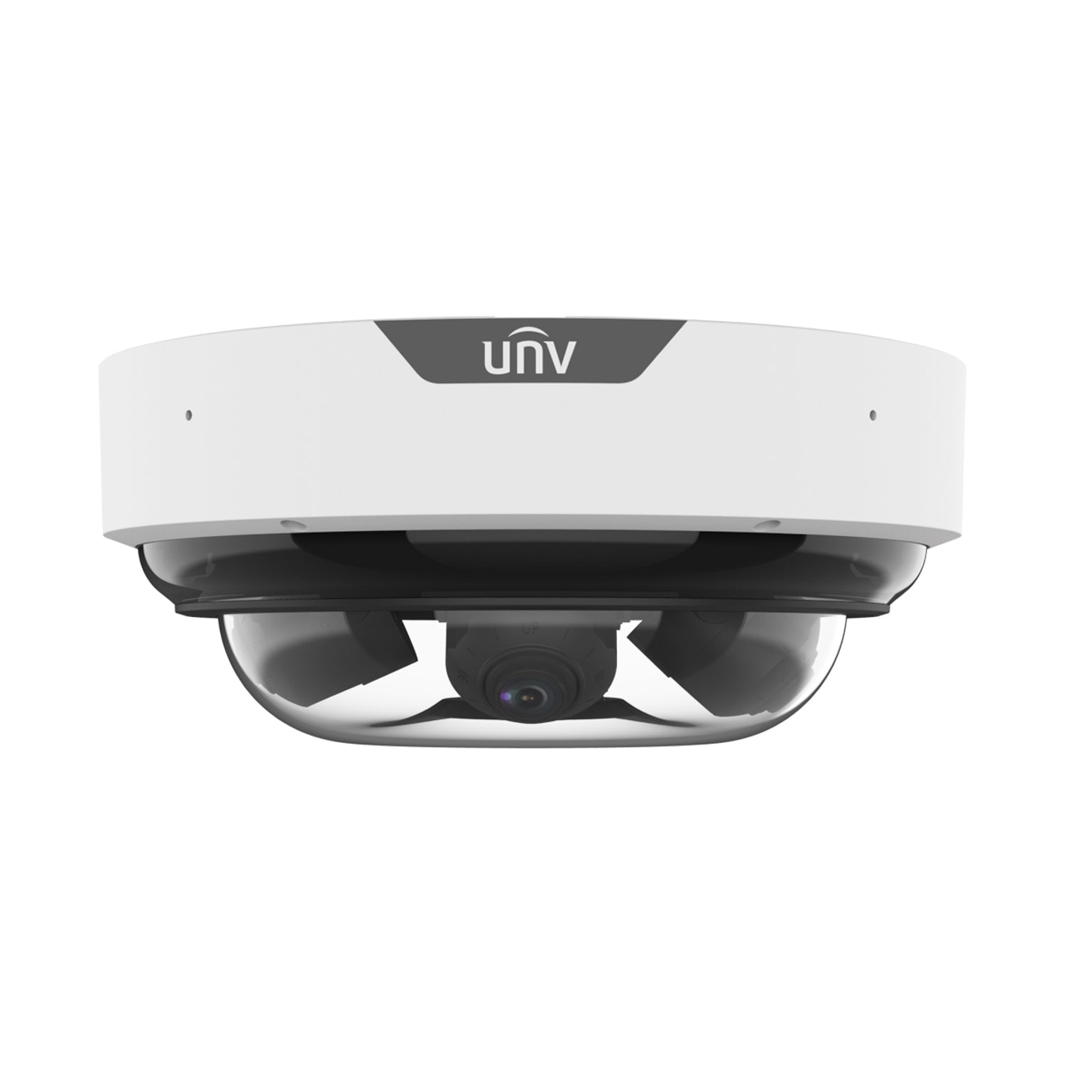 UNV 20MP Multi Sensor NDAA Compliant Vandal Dome Weatherproof LightHunter IP Security Camera with 4 x 5MP Zoom Lenses, Smart Intrusion Prevention, IR Night Vision, Built-in Mics (IPC8645EA-ADZKM-I1)