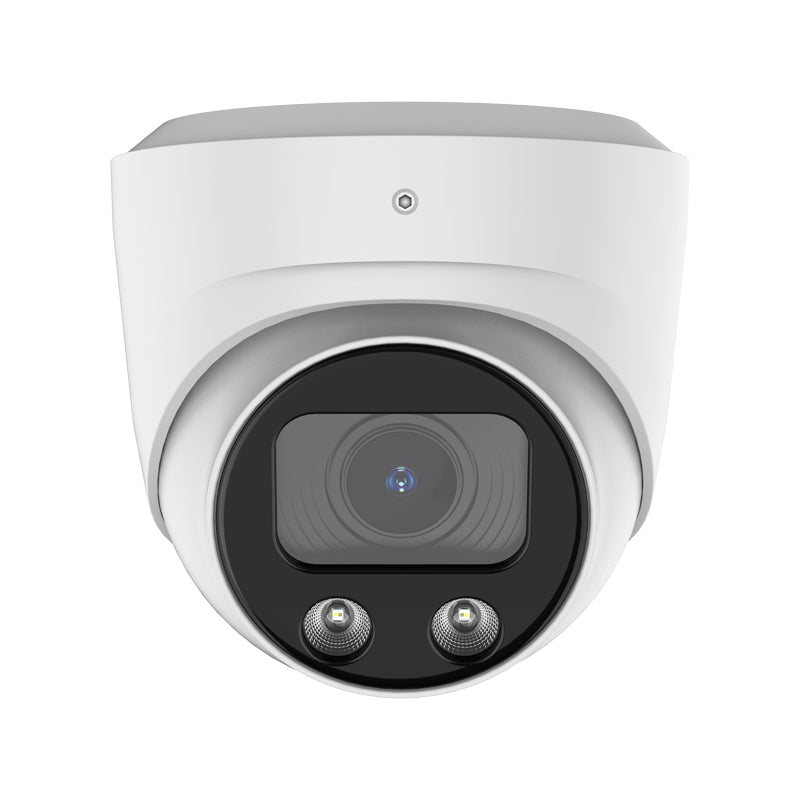 L-Series 4MP Weatherproof Turret IP Security Camera with AI-Powered Smart Events and White Lights for Night Vision (L4T-NC)