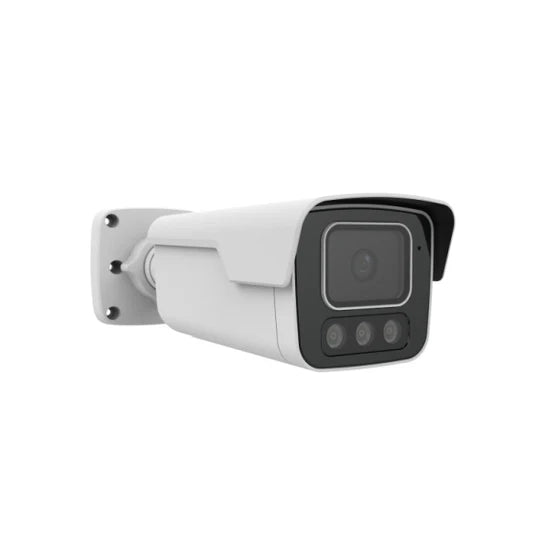 Tri-Guard 2.0 8MP 4K UltraHD Red/Blue Active Deterrence Lights, White Light, and IR LED Bullet IP Security Camera with a 2.8mm Lens and Two-Way Audio (U1-8MP-TG2B1)