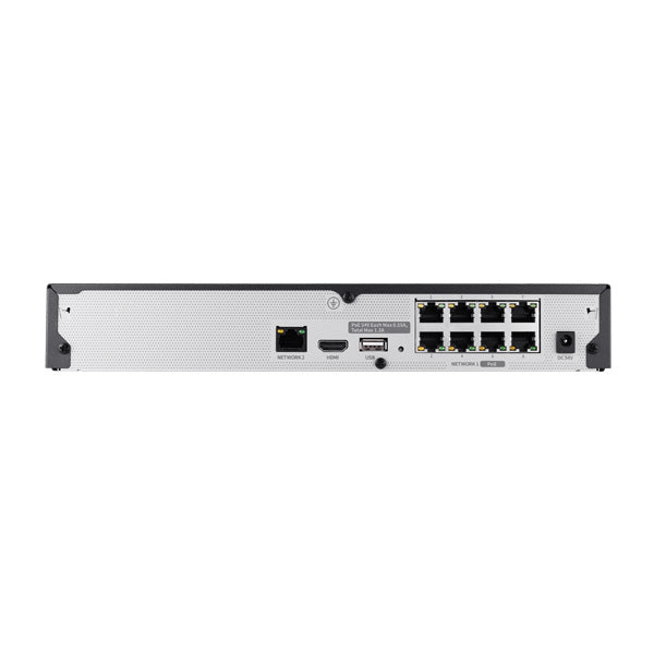 Hanwha Wisenet A series 4K NDAA 8-Channel IP Network Video Recorder with 1  SATA Hard Drive Bay (ARN-810S)