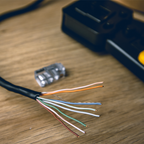Crimping Tool Used to Crimp RJ45 Connectors onto CAT5/CAT6 Cable for I