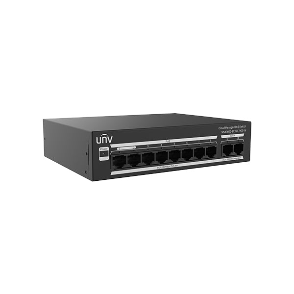 UNV 8 Port Cloud Managed POE Switch with 2 Gigabit Uplink Ports (NSW3000-8T2GT-POE-IN)